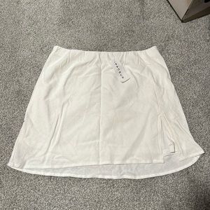 white mini skirt